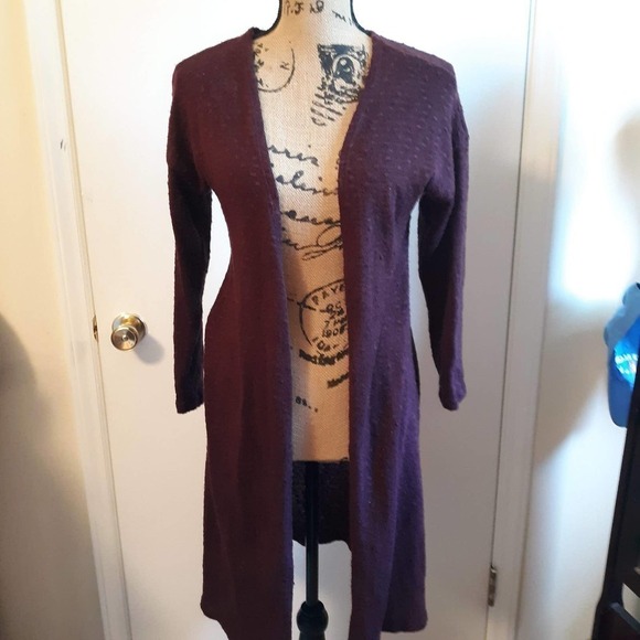 Burgandy Duster Open Sweater Size Small - Picture 1 of 8